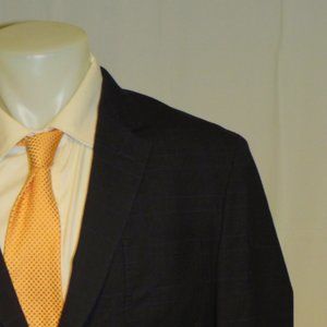 Salvatore Ferragmao Current Blue Seersucker Plaid Two Button Blazer 44R